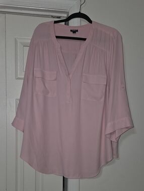 Torrid Harper Pale Pink V-Neck Blouse
